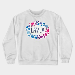 Layla name with colorful leaves Crewneck Sweatshirt